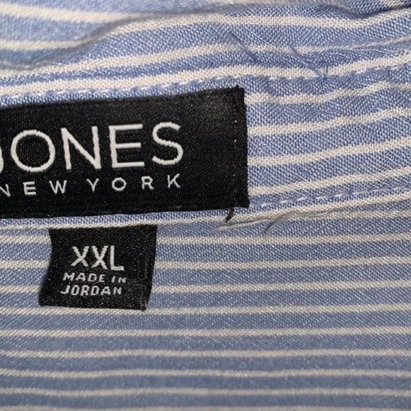 Jones New York Oversized Stripe Button-Down Shirt XXL Blue White 100% Viscose As - Picture 2 of 10